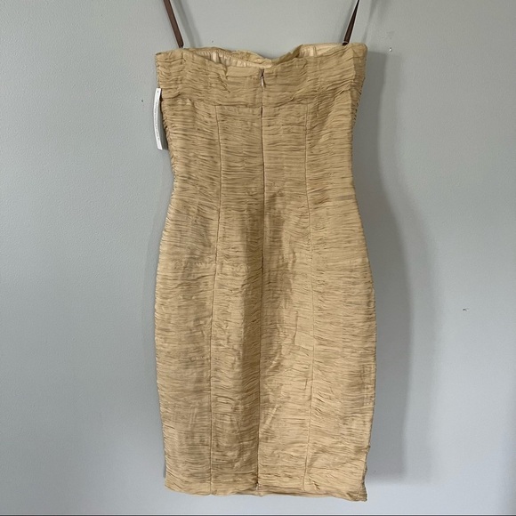 NWT Andy The Anh Pleated Silk Empire Sheath Cocktail Dress • 4 - Picture 2 of 14